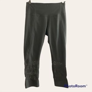 Apana Leggings Black with Mesh See through Size Small